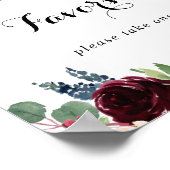 Herfst Landelijke Bordeaux Calligrafie Favorieten  Poster (Hoek)