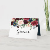 Herfst Landelijke Bordeaux Spaanse Bedankkaart (Voorkant)