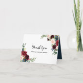 Herfst Landelijke Bourgondië Bruidsuitnodiging Bed Bedankkaart (Voorkant)