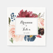 Herfst Landelijke Bourgondië Moderne Kalligrafie B Servet (Voorkant)