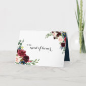 Herfst Landelijke Bourgondiër Bruidsmeisje Bedankt (Voorkant)