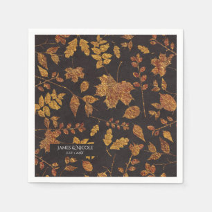 Herfst Landelijke Gouden Bladeren Elegante Bruilof Servetten