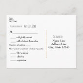 Herfst Landelijke Gouden Bladeren Elegante Trouw-R Uitnodiging Briefkaart (Achterkant)