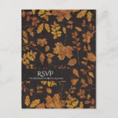 Herfst Landelijke Gouden Bladeren Elegante Trouw-R Uitnodiging Briefkaart (Voorkant)