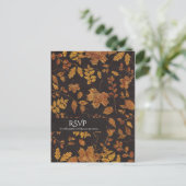 Herfst Landelijke Gouden Bladeren Elegante Trouw-R Uitnodiging Briefkaart (Staand voorkant)