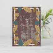 Herfst Landelijke Groenheid Herfstbladeren Bruilof Kaart (Staand voorkant)