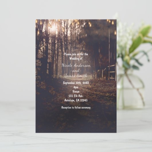 Herfst Landelijke Landweg Rustieke Trouw Uitnodigi Kaart (Staand voorkant)