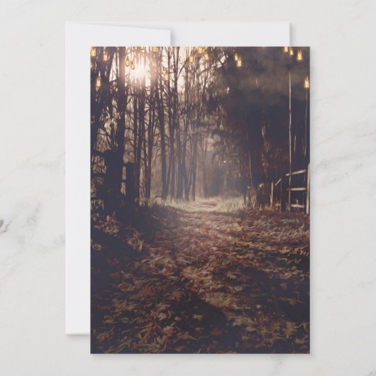 Herfst Landelijke Landweg Rustieke Trouw Uitnodigi Kaart (Achterkant)