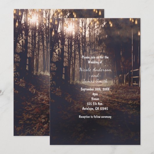 Herfst Landelijke Landweg Rustieke Trouw Uitnodigi Kaart (Voorkant / Achterkant)