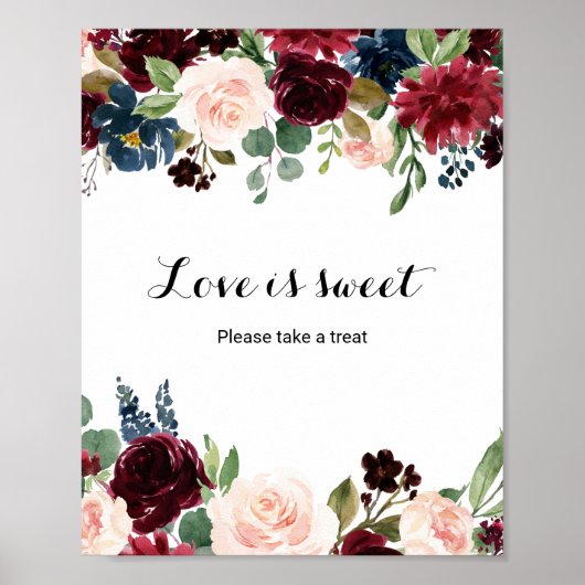 Herfst Landelijke Schitterende Bourgondiërrode Lie Poster (Voorkant)