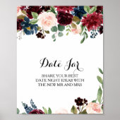 Herfst Landelijke Schitterende Bourgondische Datum Poster (Voorkant)