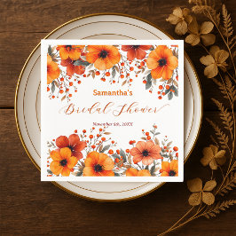 Herfst Landelijke Sinaasappel Bloemige Bes Bruidsd Servet