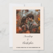 Herfst Landelijke Waterverf Bloemenkranz Pompoen F Save The Date (Achterkant)