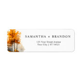 Herfst Landscape Bruiloft Retouradres Label (Voorkant)