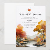 Herfst Landschap Bruiloftsinvatie Kaart (Voorkant / Achterkant)