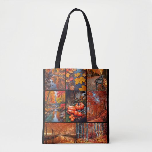 Herfst Landschap Foto Collage Kunst Tote Bag (Voorkant)