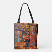 Herfst Landschap Foto Collage Kunst Tote Bag (Achterkant)