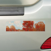 Herfst landschap (landschap in het najaar) (rode b bumpersticker (Op auto)