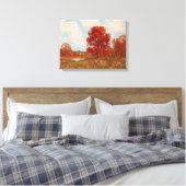 Herfst landschap (landschap in het najaar) (rode b canvas afdruk (Insitu (Slaapkamer))