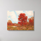 Herfst landschap (landschap in het najaar) (rode b canvas afdruk (Voorkant)