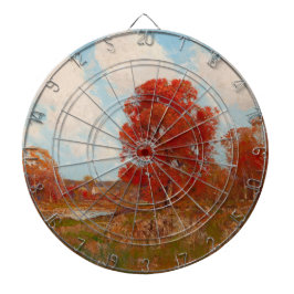 Herfst landschap (landschap in het najaar) (rode b dartbord