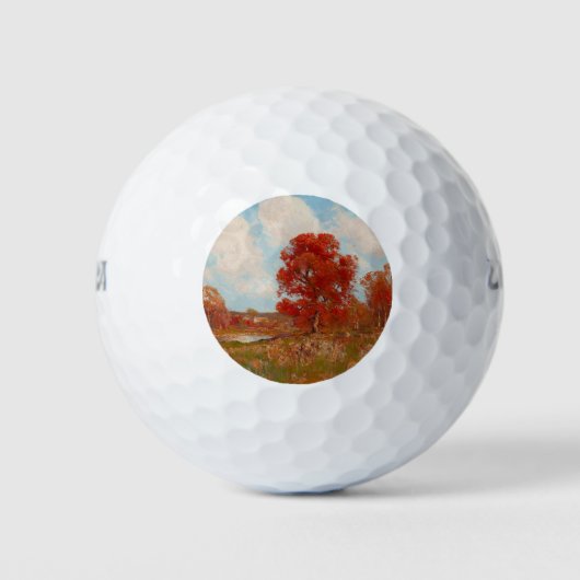 Herfst landschap (landschap in het najaar) (rode b golfballen (Voorkant)