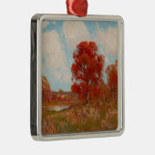 Herfst landschap (landschap in het najaar) (rode b metalen ornament (Rechts)