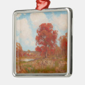 Herfst landschap (landschap in het najaar) (rode b metalen ornament (Links)