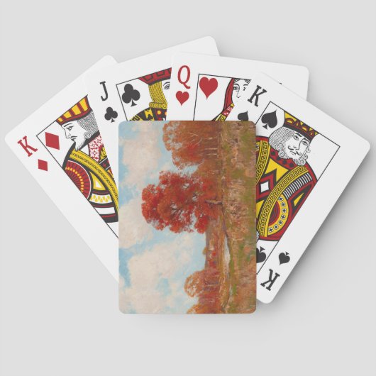 Herfst landschap (landschap in het najaar) (rode b pokerkaarten (Achterkant)