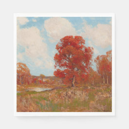 Herfst landschap (landschap in het najaar) (rode b servet