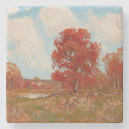 Herfst landschap (landschap in het najaar) (rode b stenen onderzetter