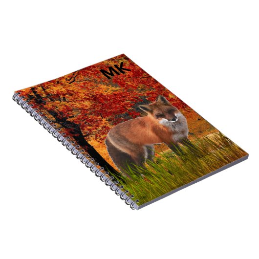 Herfst Landschap met Red Fox Monogram Notitieboek (Rechterzijde)