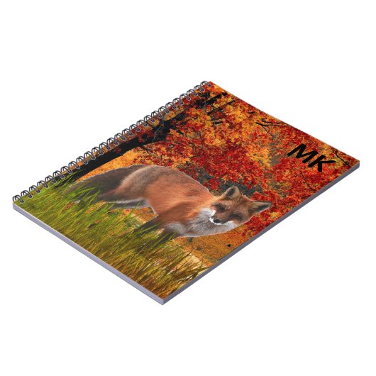 Herfst Landschap met Red Fox Monogram Notitieboek (Linkerzijde)