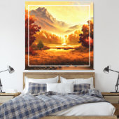 Herfst Landschap Schilderen-1 Canvas Afdruk (Insitu (Slaapkamer))