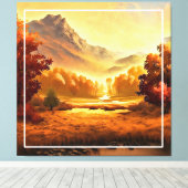 Herfst Landschap Schilderen-1 Canvas Afdruk (Insitu (Houten vloer))