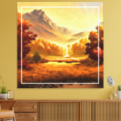 Herfst Landschap Schilderen-1 Canvas Afdruk (Insitu (Woonkamer))