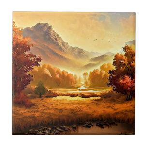 Herfst Landschap Schilderen-1 Tegeltje