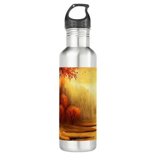 Herfst Landschap Schilderen-2 Waterfles (Voorkant)