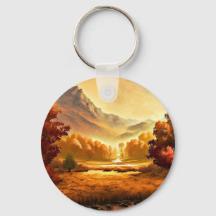 Herfst Landschap Schilderij-68754 Sleutelhanger