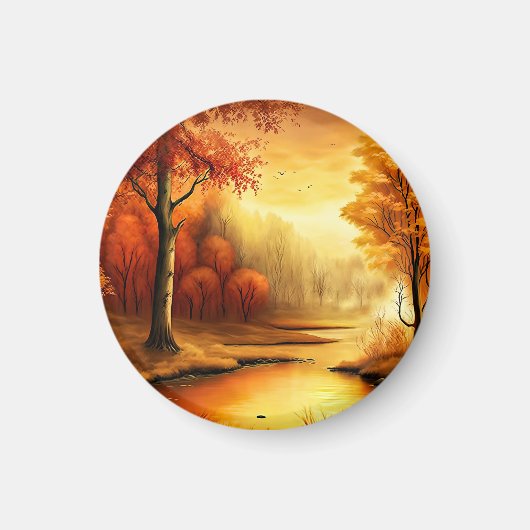 Herfst Landschap Schilderij-87546 Magneet (Voorkant)