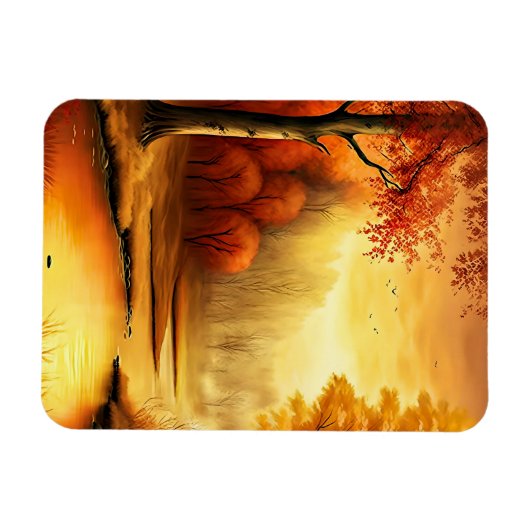 Herfst Landschap Schilderij-87546 Magneet (Horizontaal)