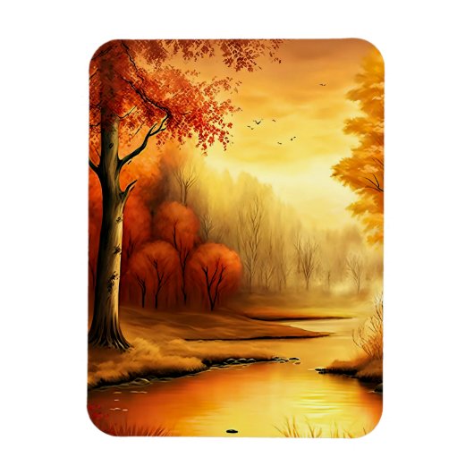 Herfst Landschap Schilderij-87546 Magneet (Verticaal)