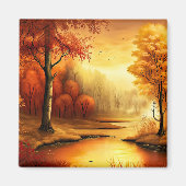 Herfst Landschap Schilderij-87546 Magneet (Voorkant)