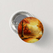 Herfst Landschap Schilderij-87546 Ronde Button 3,2 Cm (Voorkant /achterkant)