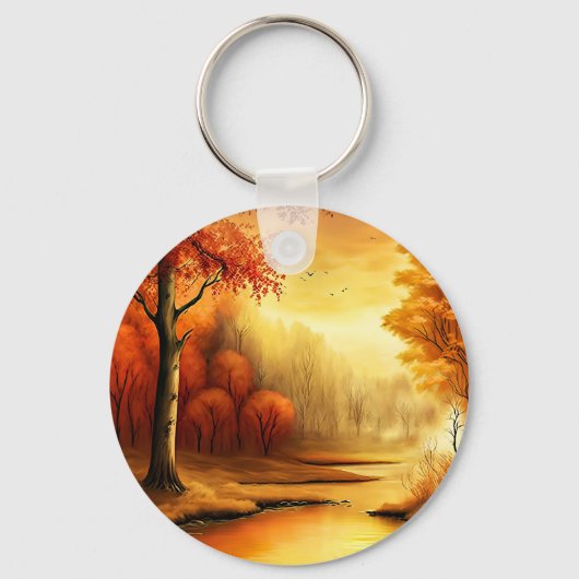 Herfst Landschap Schilderij-87546 Sleutelhanger (Voorkant)