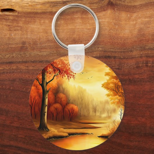 Herfst Landschap Schilderij-87546 Sleutelhanger (Voorkant)