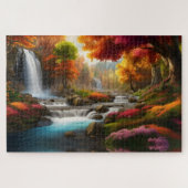 Herfst Landschap Watervallen in het Park Legpuzzel (Horizontaal)