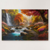 Herfst Landschap Watervallen in het Park Legpuzzel (Horizontaal)