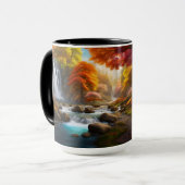 Herfst Landschap Watervallen in het Park Mok (Voorkant links)