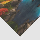 Herfst Landschap Watervallen in het Park Tissuepapier (Detail)